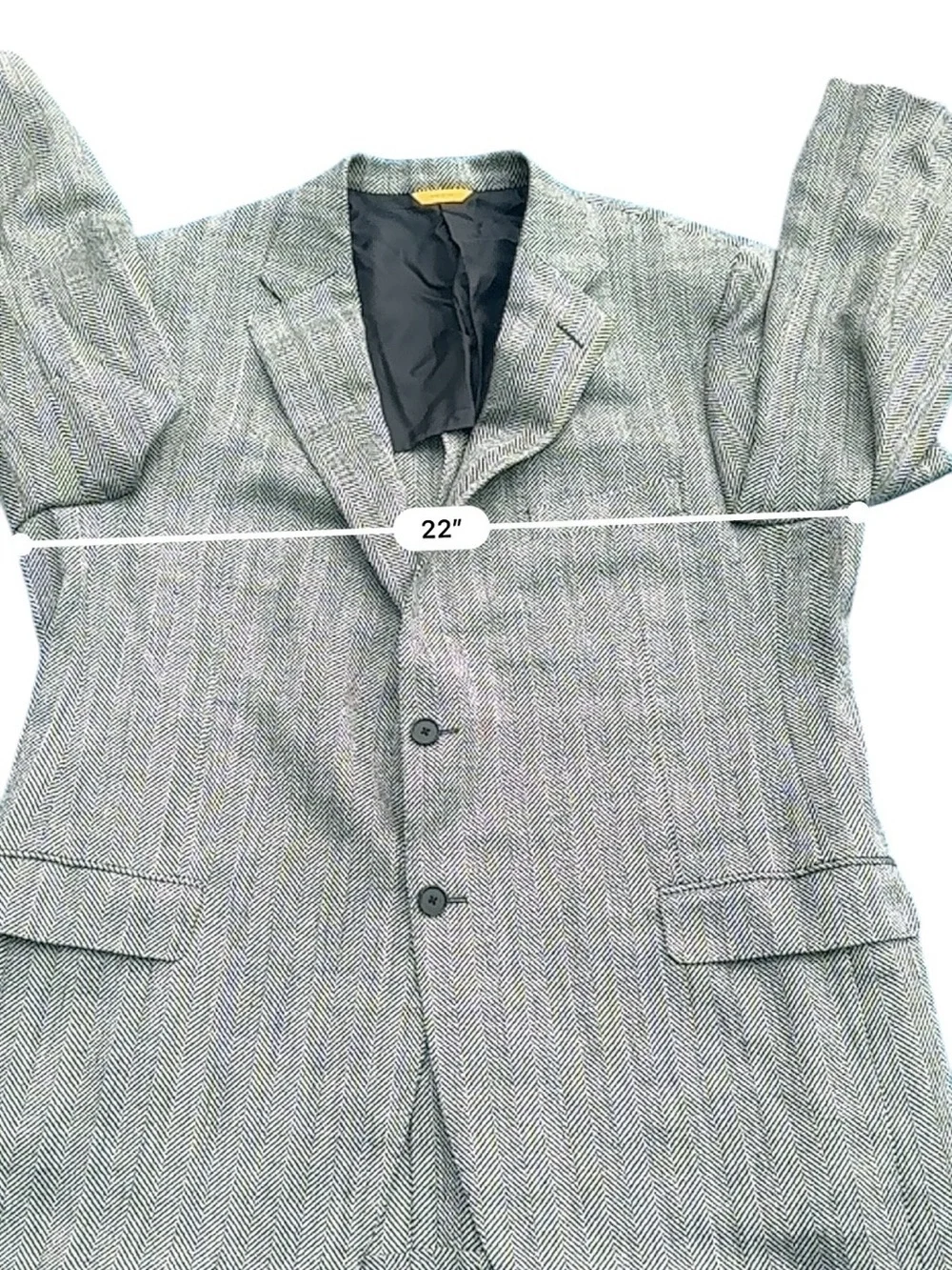 Hickey Freeman 44R Black Gray Sport Coat Blazer Houndstooth USA Made